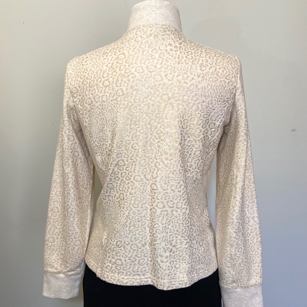 Ruby Rd. Leopard Print Tan Studded Knit Jacket - image 3